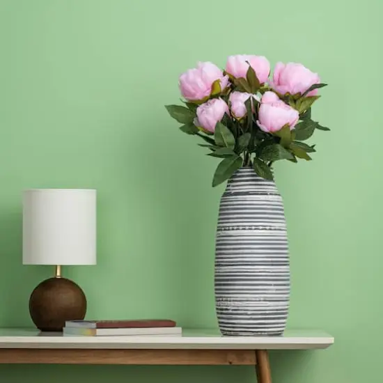 23" Artificial Brush Pink Peony Spray with 6 Flowers {3}