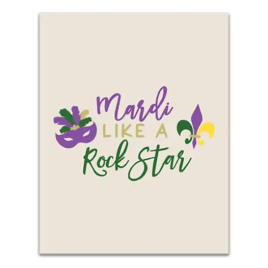 Mardi Gras Rock Star Canvas Wall Art {1}