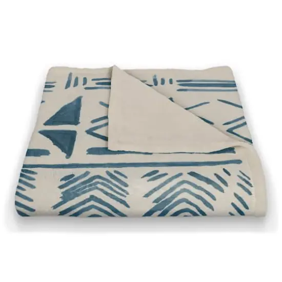 Blue Aztec 50" x 60" Coral Fleece Blanket {3}
