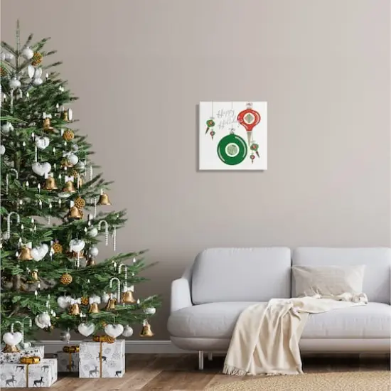 Stupell Industries Seasonal Happy Holidays Ornaments Canvas Wall Art {3}