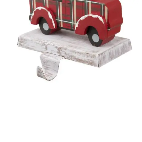 Glitzhome&reg; 6" Red Truck & Tree Stocking Holder {6}