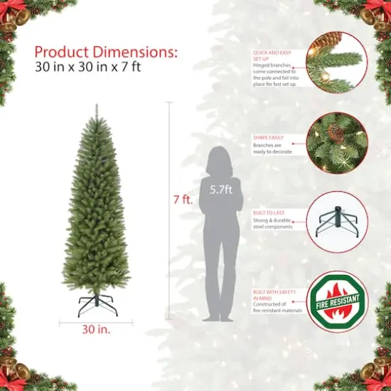 7ft. Unlit Pencil Fraser Fir Artificial Christmas Tree {6}