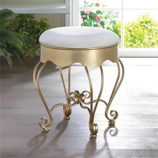 18" Gold Scrollwork Stool {3}