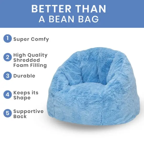 Delta Children 27" Cozee Fluffy Chair Blue {5}