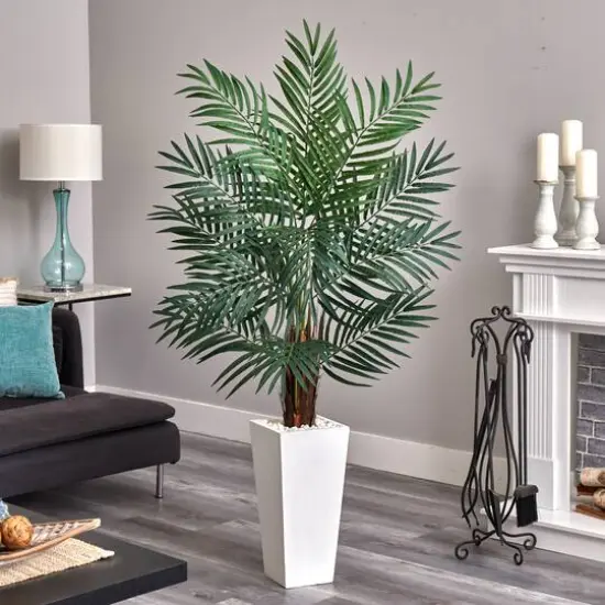 5.5ft. Areca Palm Tree in White Tower Planter {5}