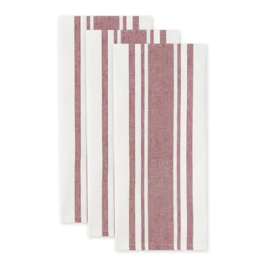 DII&reg; Chef Stripe Dishtowels, 3ct.Wine {4}