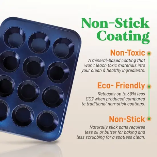 NutriChef Blue Non-Stick Kitchen Bakeware Set {6}