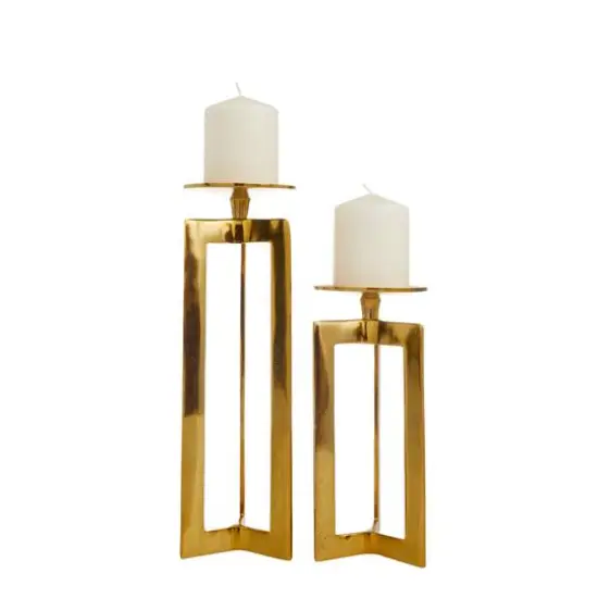 CosmoLiving by Cosmopolitan Gold Contemporary Candle Holder Set {6}