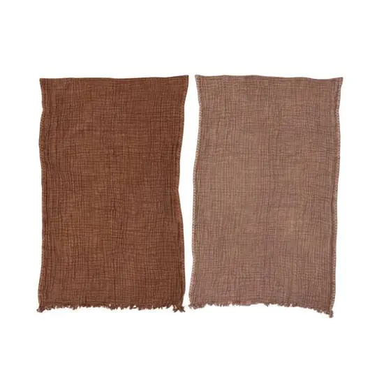 Hello Honey&reg; Embroidered Cotton Tea Towels with Fringe Set {3}