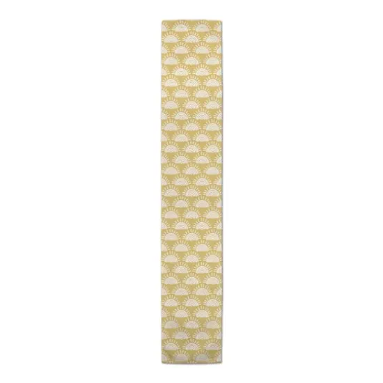 90" Sun Pattern Cotton Twill Runner Yellow {4}