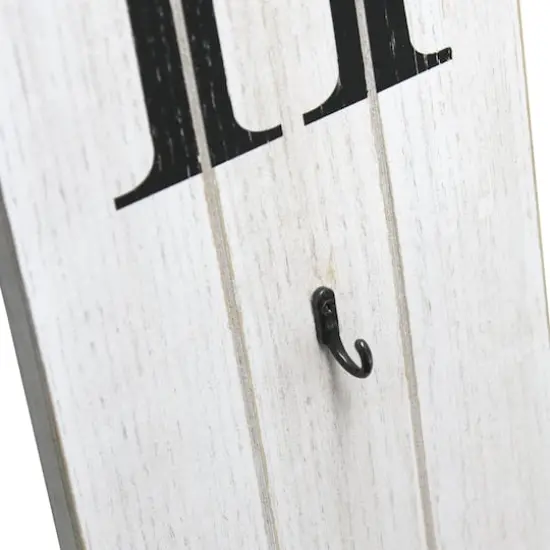 Elegant Designs™ 3.5ft. White Wash Home Porch Sign with 4 Floral Wreaths {7}