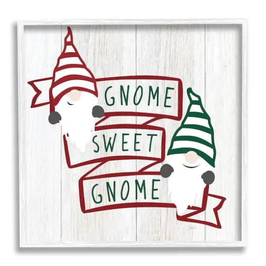 Stupell Industries Sweet Gnome Banner Phrase Framed Giclee Art White {1}