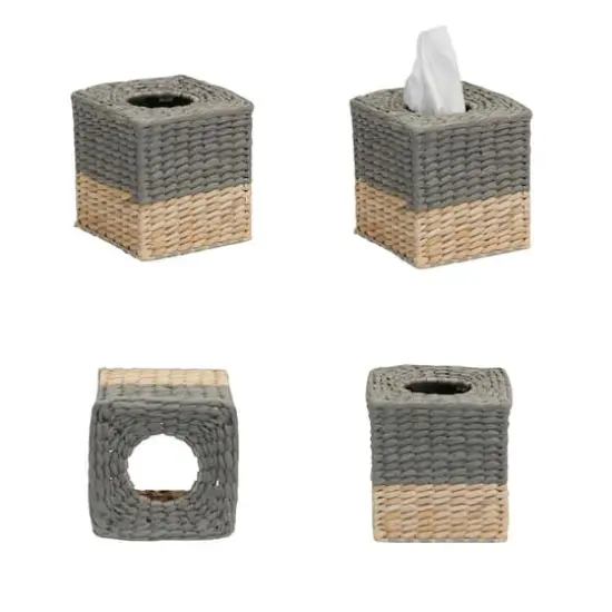 Household Essentials Wicker Bathroom Accessories Set Gray {8}