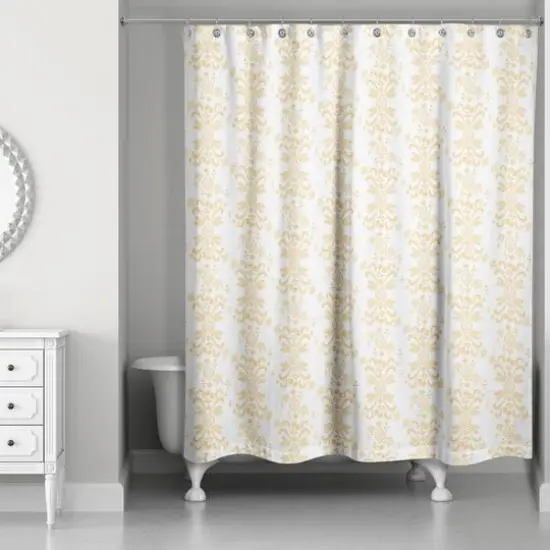 Floral Crest Shower Curtain Yellow {3}