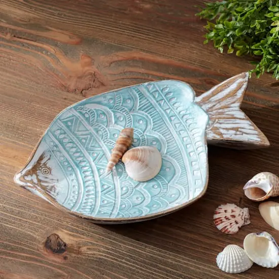 11.5" Geometric Etched Fish Bowl {3}