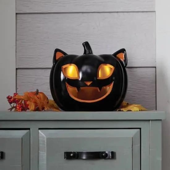 9" Lighted Cat Pumpkin by Ashland&reg; {3}
