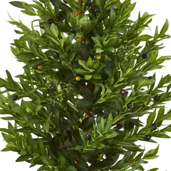 3.5ft. Green Olive Cone Topiary Tree in Decorative Planter {3}