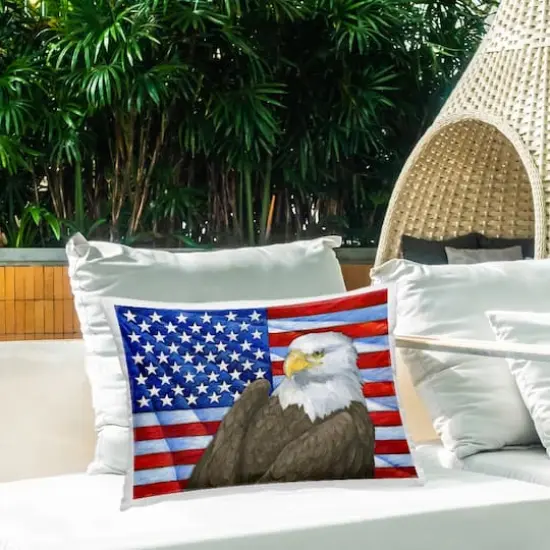 Stupell Industries Eagle's View Flag Outdoor Printed Pillow {3}