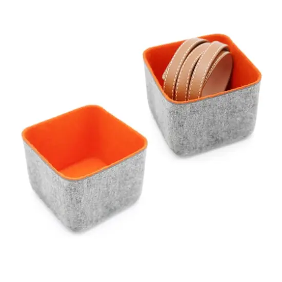 Welaxy Felt 2 Piece Storage Cubes Orange {6}