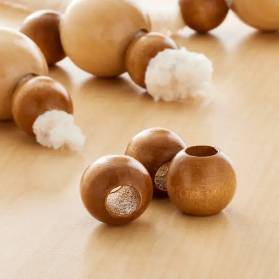 Maple Round Wood Beads by Loops & Threads&reg;, 20mm {3}