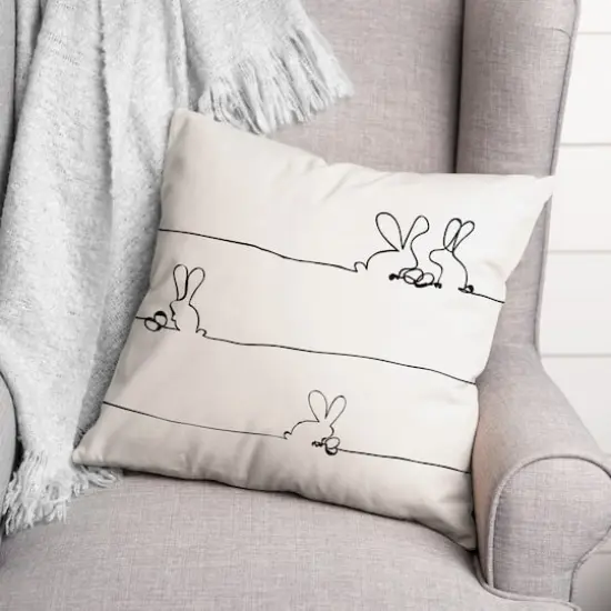 Easter Bunnies Design Pillow 2 18" x 18" Throw Pillow {4}
