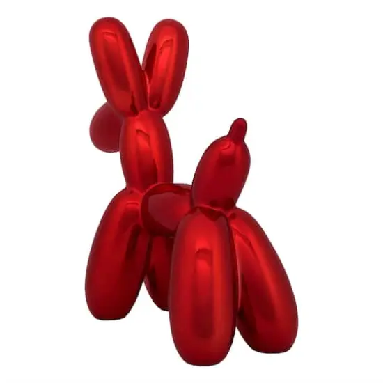 11" Electroplated Red Balloon Dog Figurine {5}