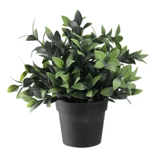 9.5" Artificial Green Spring Foliage in Brown Pot {1}