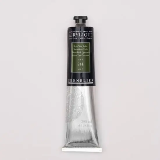 Sennelier Extra Fine Artists' Acrylic Paint, 200mL 214 Burnt Green Earth {1}