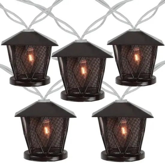 10ct. Brown Candle Lantern Garden Patio String Lights {1}