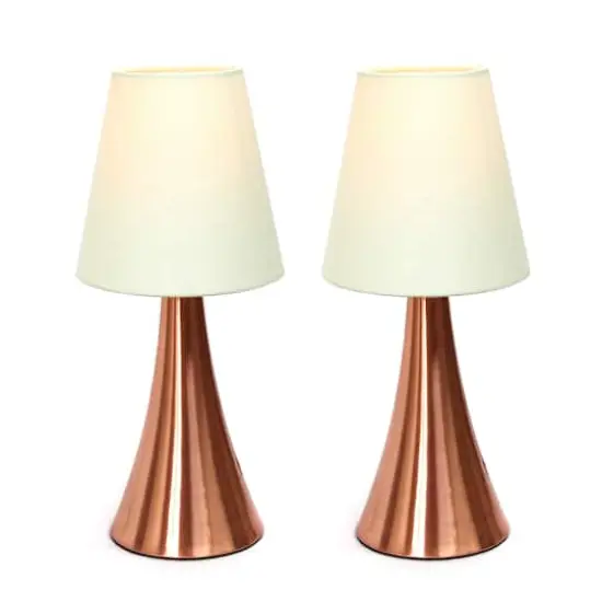 Simple Designs Valencia Mini Touch Table Lamp Set Rose Gold/Cream {7}