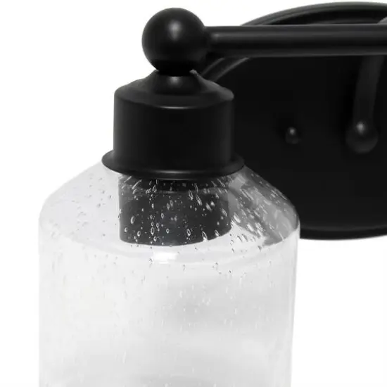 Lalia Home Studio Loft Black 2 Light Metal & Glass Vanity {7}