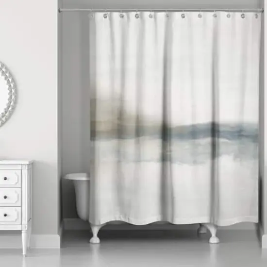 Cloudy Moody Toned Abstract 71" x 74" Shower Curtain {1}