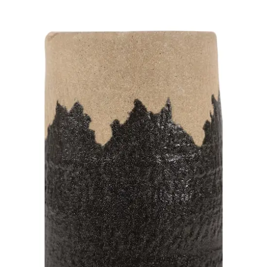 Set of 2 Black Porcelain Contemporary Vase, 7" x 12" {5}