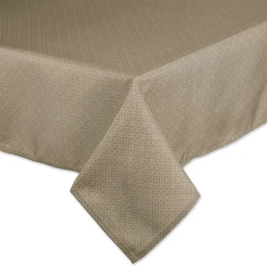 Stone Tonal Lattice Print Outdoor Tablecloth 60" x 120" {3}