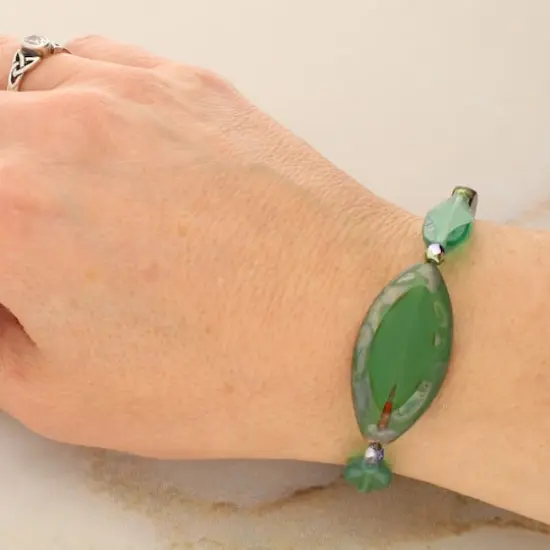 Smooth Green Czech Glass Oval Bead Mix by Bead Landing&trade; {5}