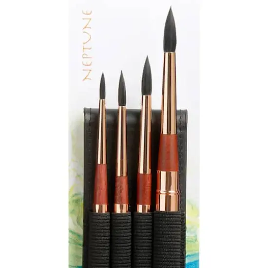 Princeton&trade; Neptune&trade; Synthetic Watercolor Travel 4 Piece Brush Set {3}