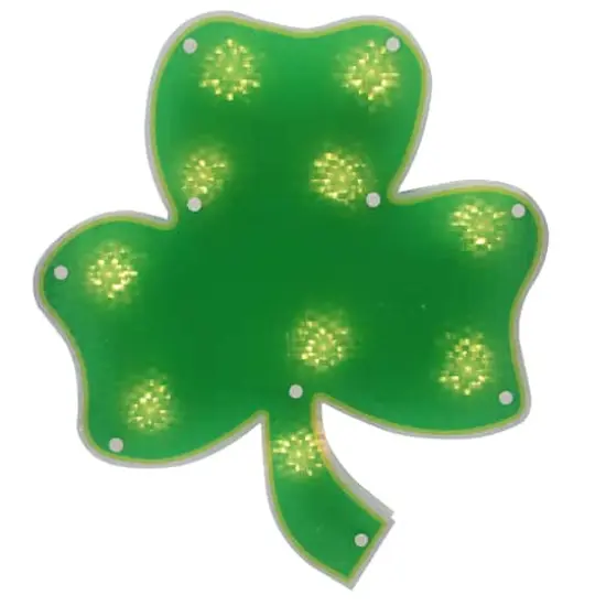 14" St. Patrick's Day Shamrock Lighted Window Silhouette Decoration {1}