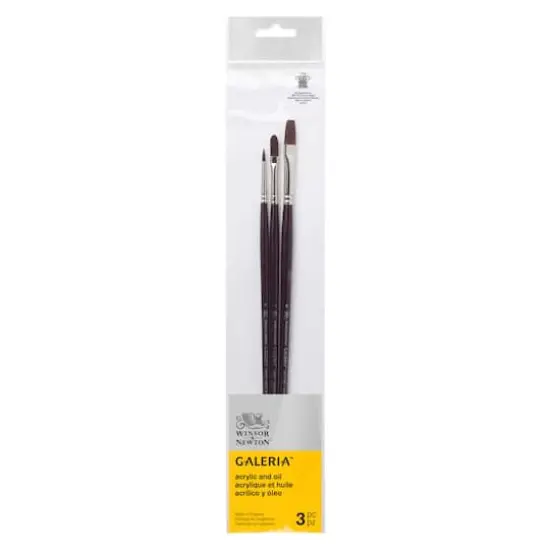Winsor & Newton&reg; Galeria&reg; 3 Piece Long Handle Brush Set No. 2 {1}