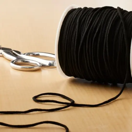 Beadsmith&reg; Fablastic&trade; 3mm Black Round Spandex Cord {8}