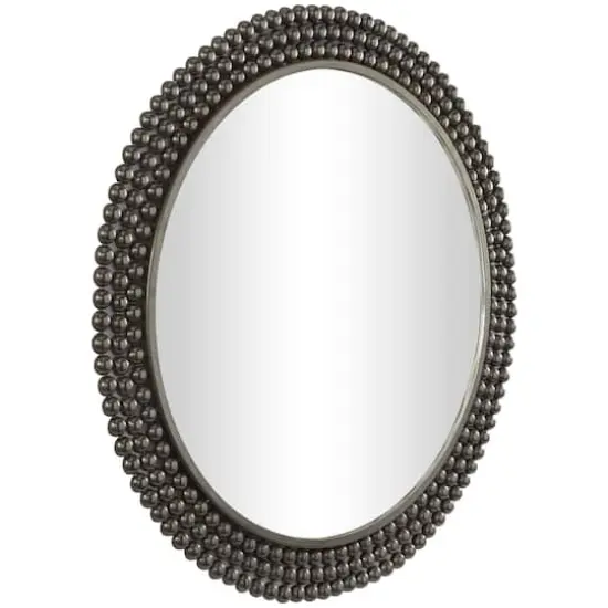 CosmoLiving by Cosmopolitan Black Metal Ball Wall Mirror with Beaded Detailing 32" x 1" x 32" {3}