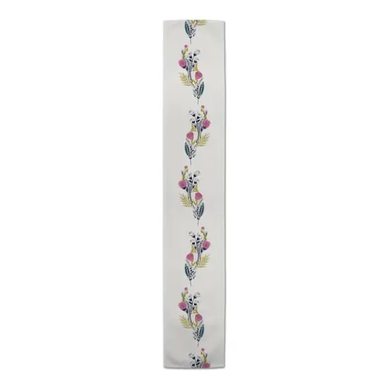 Funky Multi-Color Floral 16" x 90" Cotton Twill Runner {4}