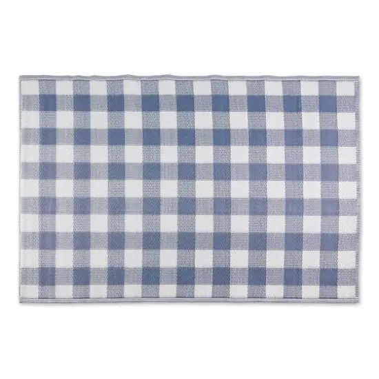 DII&reg; Buffalo Check Outdoor Rug, 4ft. x 6ft. French Blue/White {4}