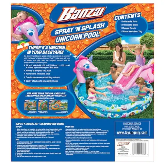 Banzai&reg; 6ft. Spray 'N Splash Unicorn Pool&trade; {6}