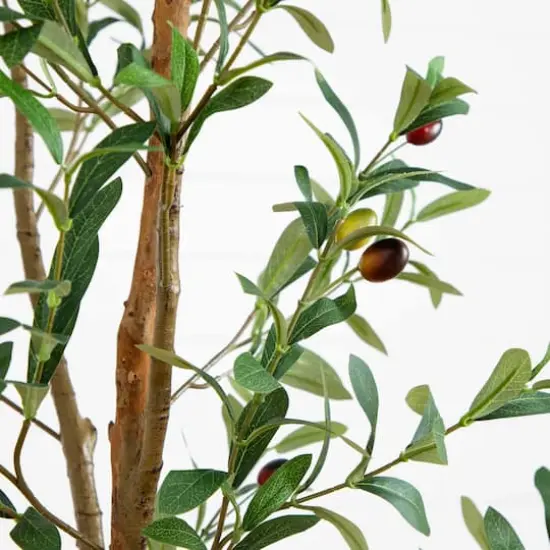 6ft. Potted Artificial Olive Tree with Natural Trunk {5}