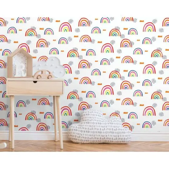 RoomMates Rainbow's End Peel & Stick Wallpaper Red and White {6}