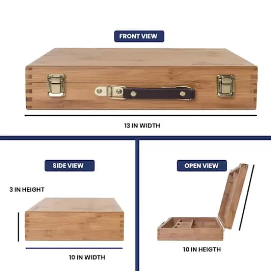 Pacific Arc 14" x 11" Bamboo Paint Box with Palette & 5 Compartments {6}