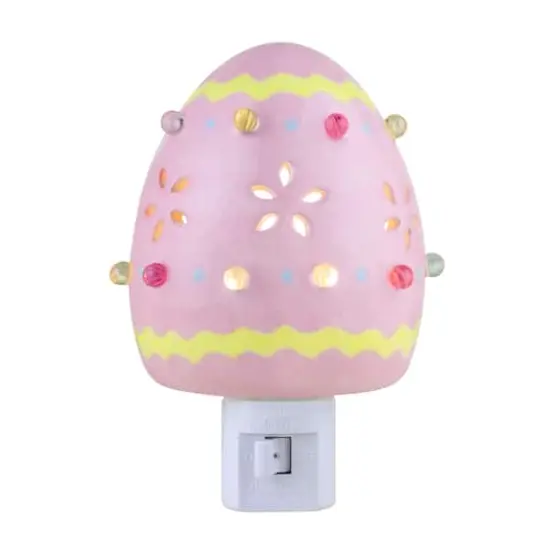 Mr. Cottontail Pink Ceramic Easter Egg Nightlight {1}