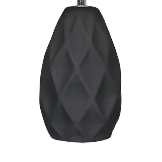 14.5" Gray Ceramic Table Lamp with White Fabric Shade by Ashland® {3}