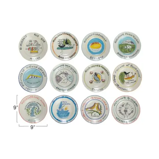 Hello Honey&reg; 9" Hotel Restaurant Image Stoneware Plate Set {5}