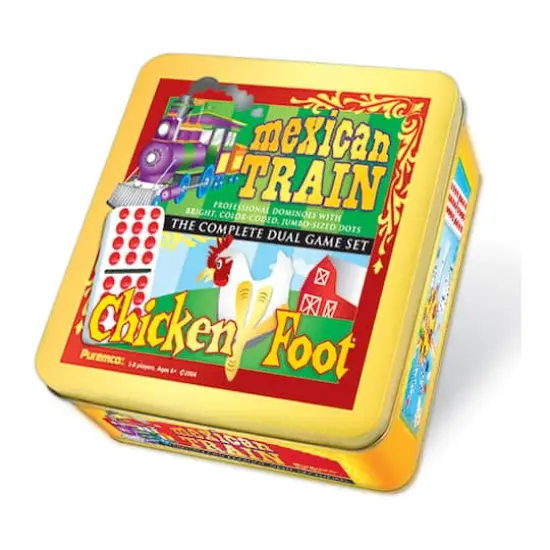 Mexican Train & Chickenfoot Dominoes Complete Dual Game Set {1}